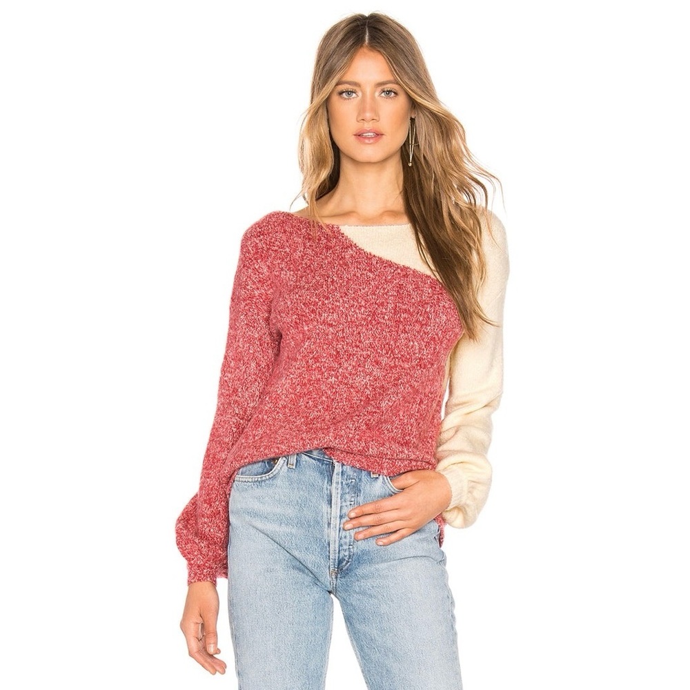 Tularosa Julie Sweater in Red & Ivory - sz M